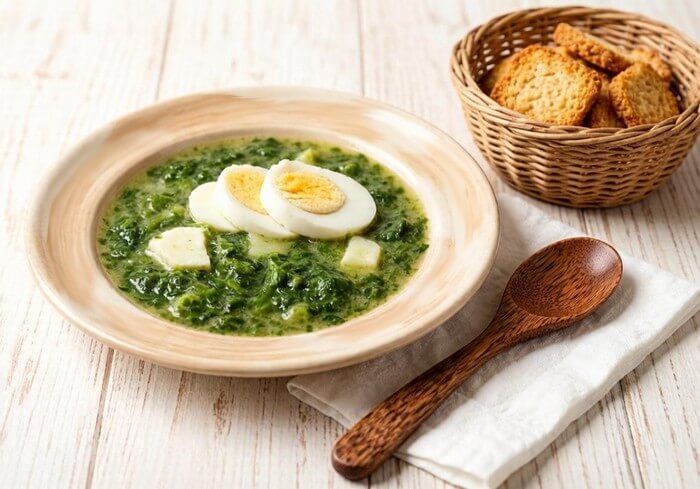 Щи из крапивы с щавелем, картофелем и мясом